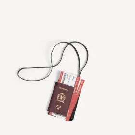 Bordo renkli erkek pasaportlu telefon çantası