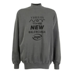 Bu, Yeni Balenciaga Logo Kazak “Dark Grey” 652981TKVE41069 Değildir
