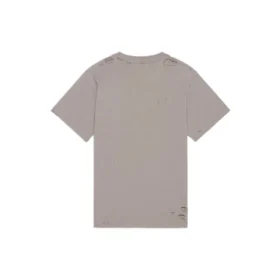Bulanık Logolu Delikli Retro Klasik Kısa Kollu Unisex Gri 661705TKVD58174