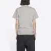 Bulanık Logolu Delikli Retro Klasik Kısa Kollu Unisex Gri 661705TKVD58174