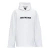 Bulanık Logolu Distress Kapüşonlu Sweatshirt “Beyaz” 661711TKVD69040