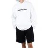 Bulanık Logolu Distress Kapüşonlu Sweatshirt “Beyaz” 661711TKVD69040