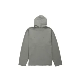 Bulanık Logolu Eskitme Kapüşonlu Sweatshirt “Gri” 661711TKVD68174