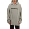 Bulanık Logolu Eskitme Kapüşonlu Sweatshirt “Gri” 661711TKVD68174