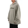 Bulanık Logolu Eskitme Kapüşonlu Sweatshirt “Gri” 661711TKVD68174