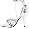 Cagole 110 mm Sandaletler “White Arena Lambskin” 743057WAD4E9081