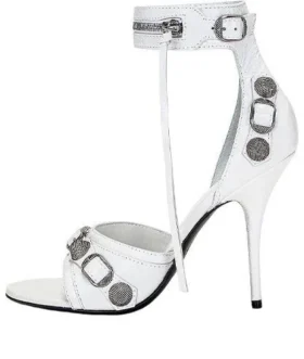 Cagole 110 mm Sandaletler “White Arena Lambskin” 743057WAD4E9081