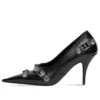 Cagole 90 mm Topuklu Ayakkabı “Black Arena Lambskin” 714252WAD4E1081