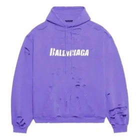 Caps Destroyed Kapüşonlu Sweatshirt “Mor” 659403TKVB63078 Caps Destroyed Kapüşonlu Sweatshirt “Mor” 659403TKVB63078