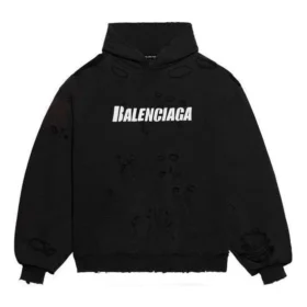 Caps Destroyed Kapüşonlu Sweatshirt “Siyah Beyaz” 659403TKVB61093 Caps Destroyed Kapüşonlu Sweatshirt “Siyah Beyaz” 659403TKVB61093