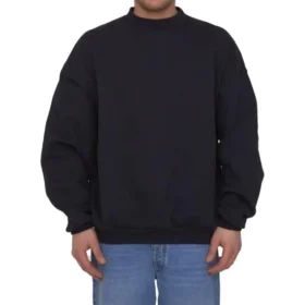 Care Label Bisiklet Yaka Sweatshirt “Siyah” 724511TNVL61070