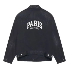Cities Paris Oversized Denim Ceket “Yıkanmış Siyah Beyaz” 690198TBP479034