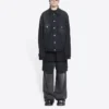 Cities Paris Oversized Denim Ceket “Yıkanmış Siyah Beyaz” 690198TBP479034