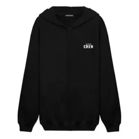 Crew Alfabe Baskılı Fermuarlı Unisex Siyah 620974TIV751070