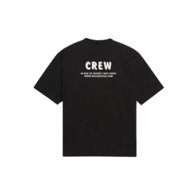 Crew Baskılı Bol Kesim Kısa Kollu Siyah 620941TIV741070