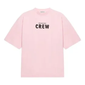 Crew Logo Baskılı Kısa Kollu Pembe/Kırmızı 620941TIVG91900