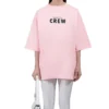Crew Logo Baskılı Kısa Kollu Pembe/Kırmızı 620941TIVG91900