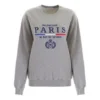 Crown Tek Renkli Alfabe Logolu Kapüşonlu Sweatshirt Gri 578132TGV681300