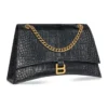 Crush Crocodile Orta Boy Zincirli Çanta “Siyah” 716393210IX1000