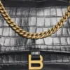 Crush Crocodile Orta Boy Zincirli Çanta “Siyah” 716393210IX1000