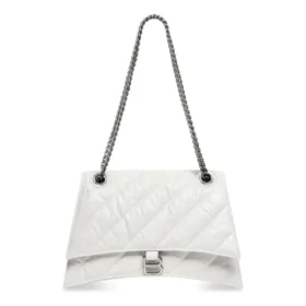 Crush Orta Boy Zincirli Çanta Kapitone “Optic White” 716393210J09001
