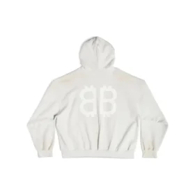 Crypto Kapüşonlu Sweatshirt Orta Kesim “Off White” 742603TOVU7