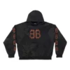 Crypto Kapüşonlu Sweatshirt Orta Kesim “Siyah Soluk” 742603TOVN71055
