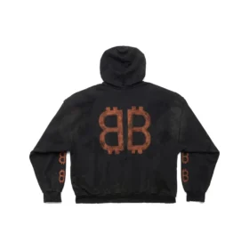 Crypto Kapüşonlu Sweatshirt Orta Kesim “Siyah Soluk” 742603TOVN71055