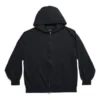 Dış Düğmeli Fermuarlı Kapüşonlu Kapüşonlu Sweatshirt, Dar Kesim “Siyah Soluk” 744454TOVF51055