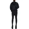 Dış Düğmeli Fermuarlı Kapüşonlu Kapüşonlu Sweatshirt, Dar Kesim “Siyah Soluk” 744454TOVF51055