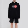Desenli Bol Kesim Kapüşonlu Spor Sweatshirt Siyah 620947TIV801000