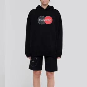 Desenli Bol Kesim Kapüşonlu Spor Sweatshirt Siyah 620947TIV801000