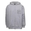 Desenli Fermuarlı Kapüşonlu Sweatshirt Dar Kesim “Gri” 744454TOVN41167