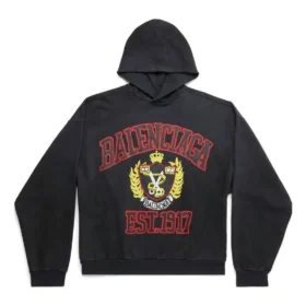 DIY Üniversite Kapüşonlular Sweatshirt “Siyah” 744463TOVK21055