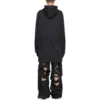 DIY Üniversite Kapüşonlular Sweatshirt “Siyah” 744463TOVK21055