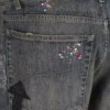 Doodle Desenli Düz Kesim Denim Pantolonlar “Mavi” 746986TOW664036