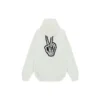 Drip Peace Kapüşonlu Sweatshirt Geniş Kesim “Beyaz” 651799TKVA2863932