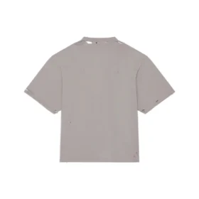Düz Renkli Alfabe Baskılı Delikli Yuvarlak Yaka Kısa Kollu Unisex Gri 661715TKVD58174 Düz Renkli Alfabe Baskılı Delikli Yuvarlak Yaka Kısa Kollu Unisex Gri 661715TKVD58174