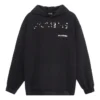 El Çizimi Balenciaga Kapüşonlu Sweatshirt Orta Kesim “Siyah” 600583TOVO61070