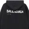 El Çizimi Balenciaga Kapüşonlu Sweatshirt Orta Kesim “Siyah” 600583TOVO61070