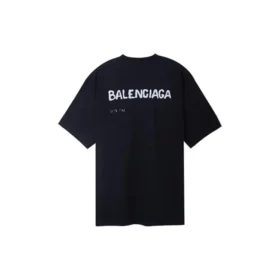 El Çizimi Balenciaga Tişört Geniş Kesim “Siyah” 641675TOVO51070