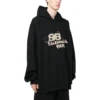 El Çizimi BB Icon Kapüşonlu Sweatshirt Geniş Kesim “Siyah” 620973TNVQ11059