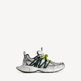Erkek 3XL Interlace sneaker, gri/neon sarı