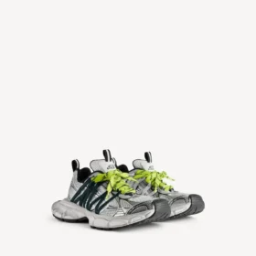 Erkek 3XL Interlace sneaker, gri/neon sarı
