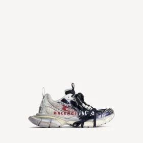 Erkek 3XL, yumurta kabuğu rengi/kırmızı/lacivert renkli bölünmüş logolu Sneaker’lar