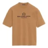 Erkek Balenciaga Alfabe Baskılı Kısa Kollu Krem Sarı 594579TGV609605