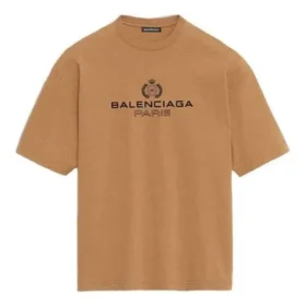 Erkek Balenciaga Alfabe Baskılı Kısa Kollu Krem Sarı 594579TGV609605 Erkek Balenciaga Alfabe Baskılı Kısa Kollu Krem Sarı 594579TGV609605
