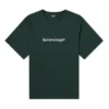 Erkek Balenciaga Alfabe Desenli Yuvarlak Yaka Kazak, Kısa Kollu, Yeşil 612966TIV543011