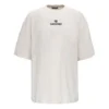 Erkek Balenciaga Alfabe Logolu Kısa Kollu Gri Beyaz 641614TJVA99054