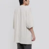 Erkek Balenciaga Alfabe Logolu Kısa Kollu Gri Beyaz 641614TJVA99054